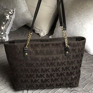 Micheal Kors MK Printed Fabric Tote
